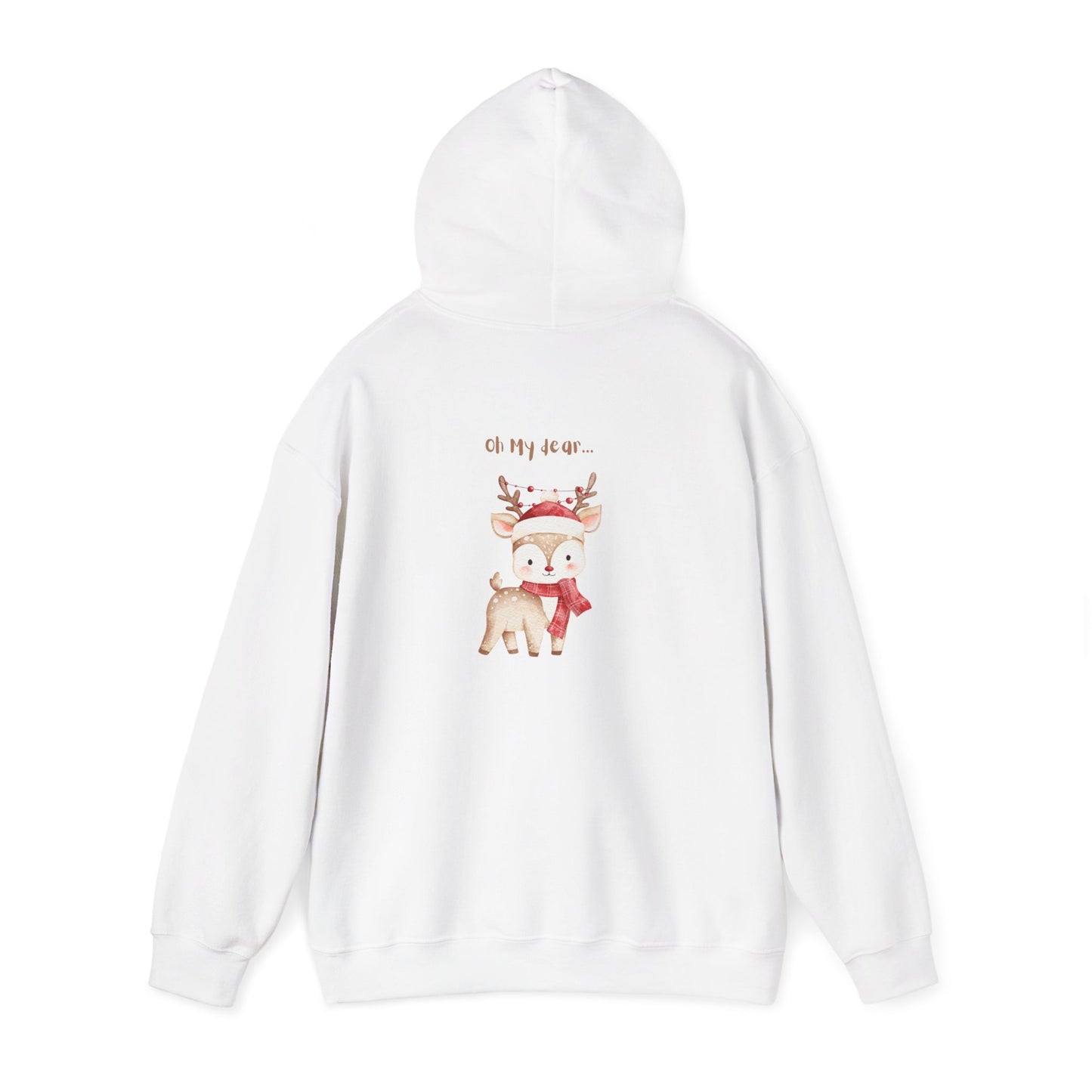 Cute Reindeer Pup Hoodie – "Oh My Deer" Holiday Graphic Sweatshirt