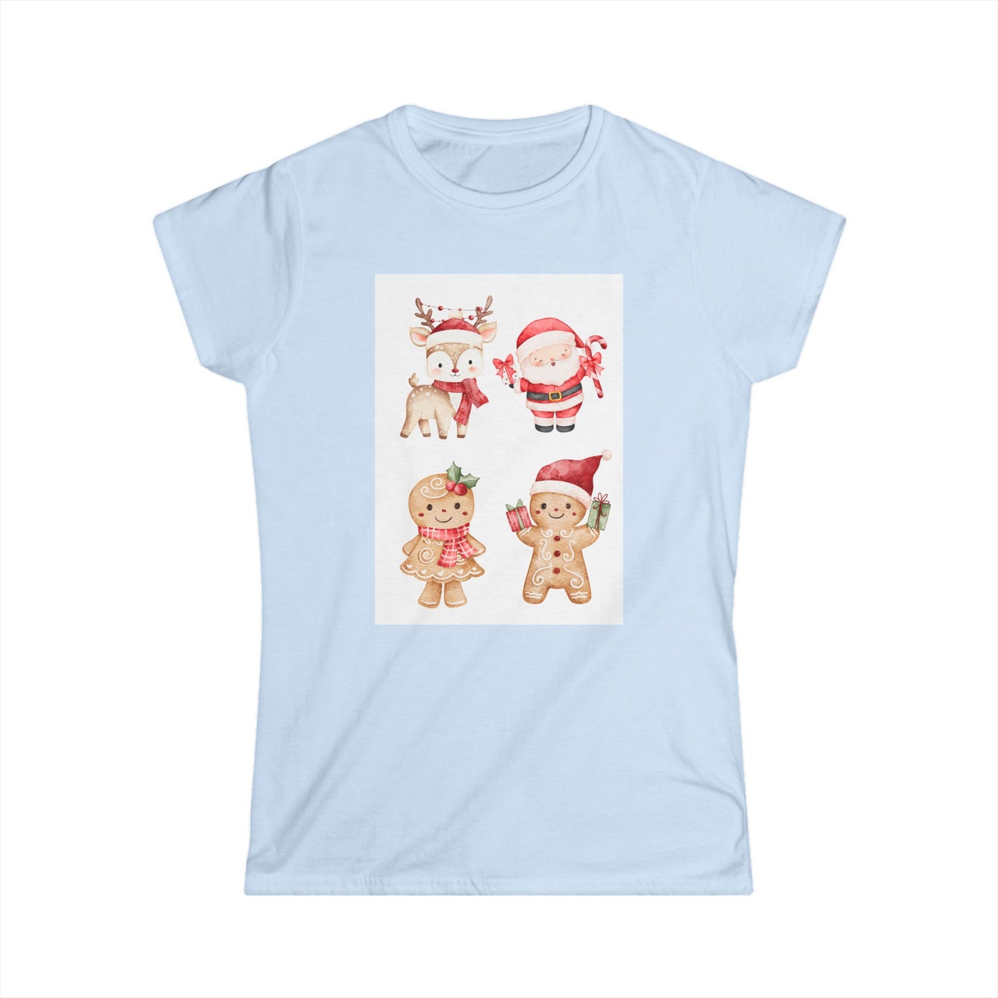 Christmas Cookie Crew Women's Tee — Cute Santa, Reindeer & Gingerbread Holiday Shirt