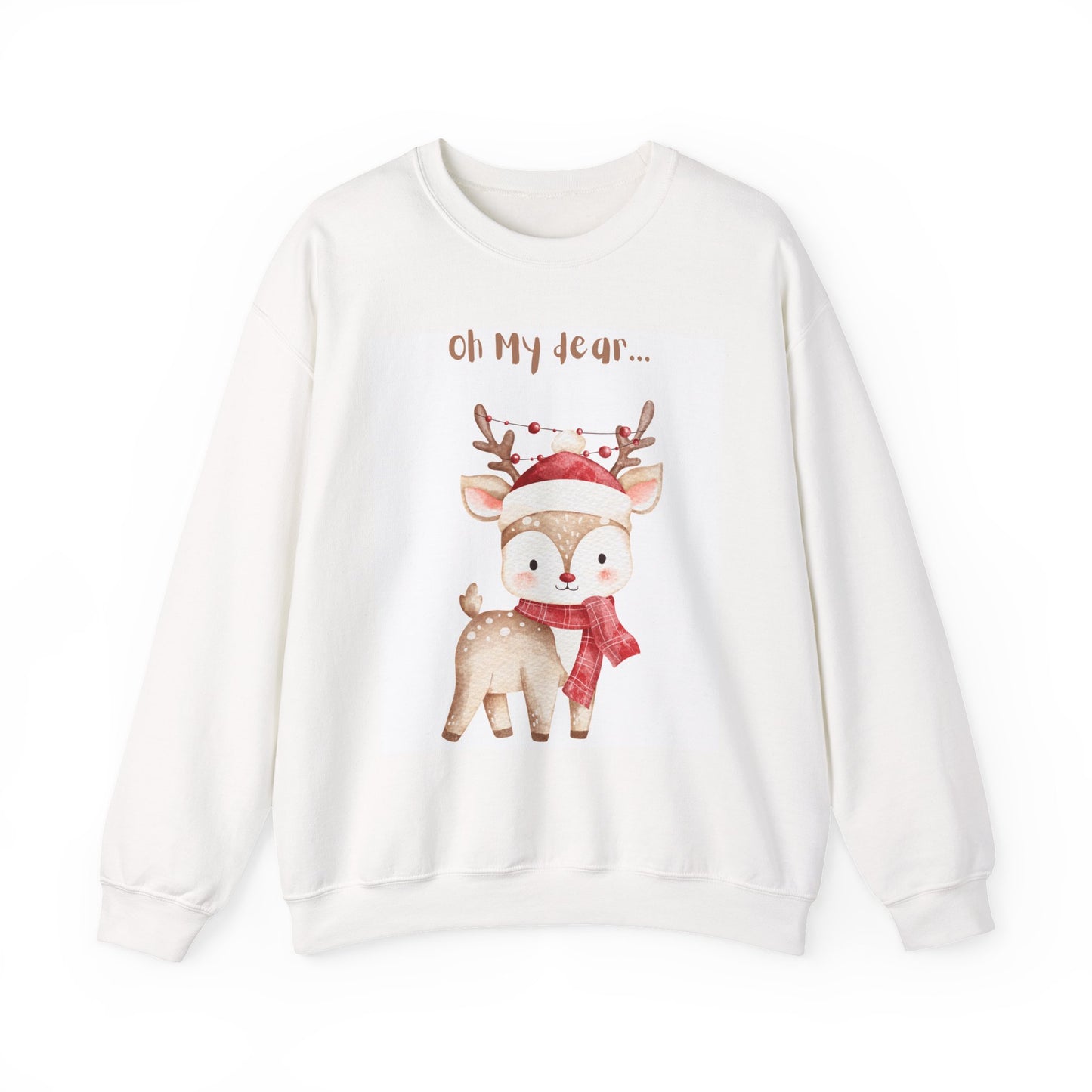 Cute Reindeer Sweatshirt — 'Oh My Dear' Christmas Crewneck
