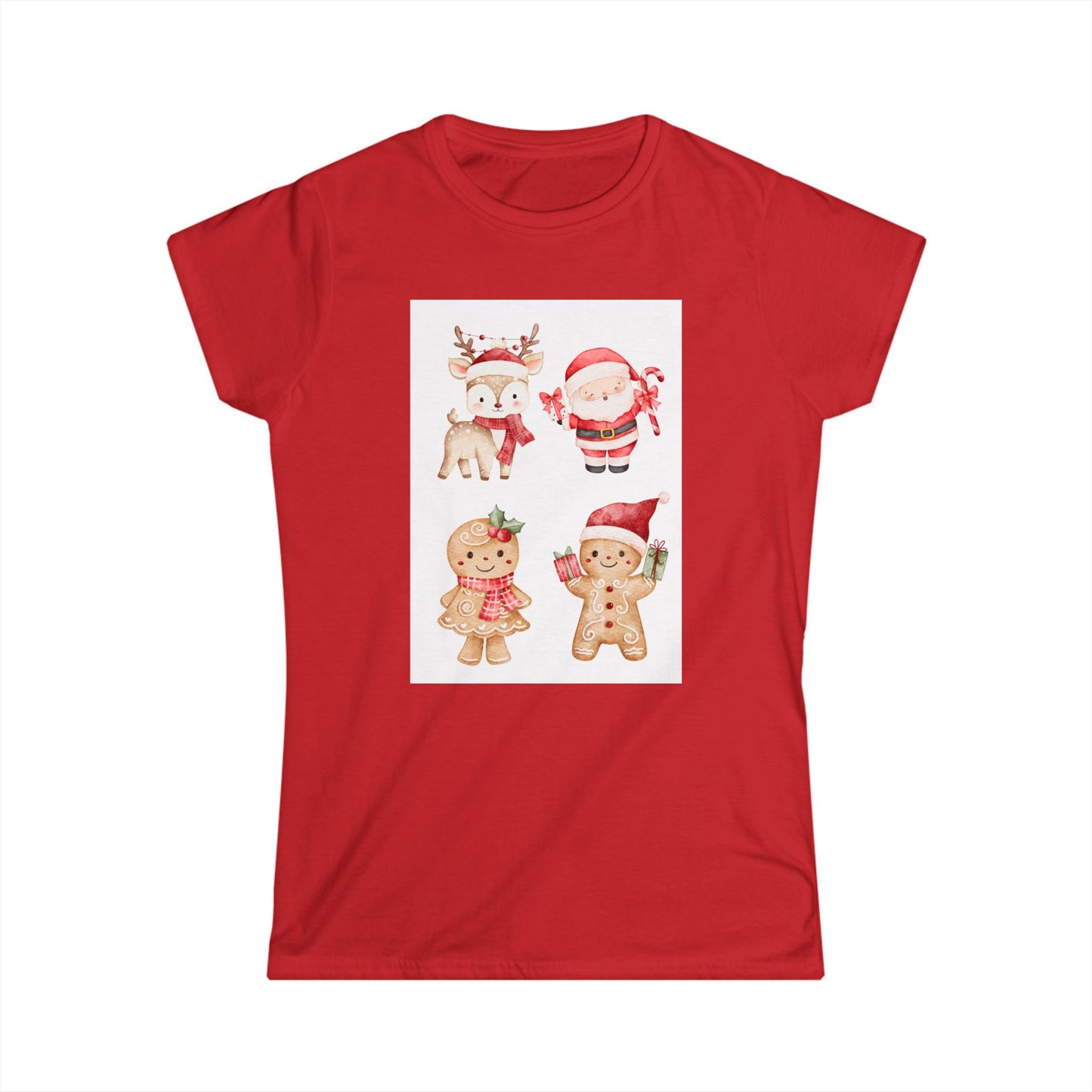 Christmas Cookie Crew Women's Tee — Cute Santa, Reindeer & Gingerbread Holiday Shirt