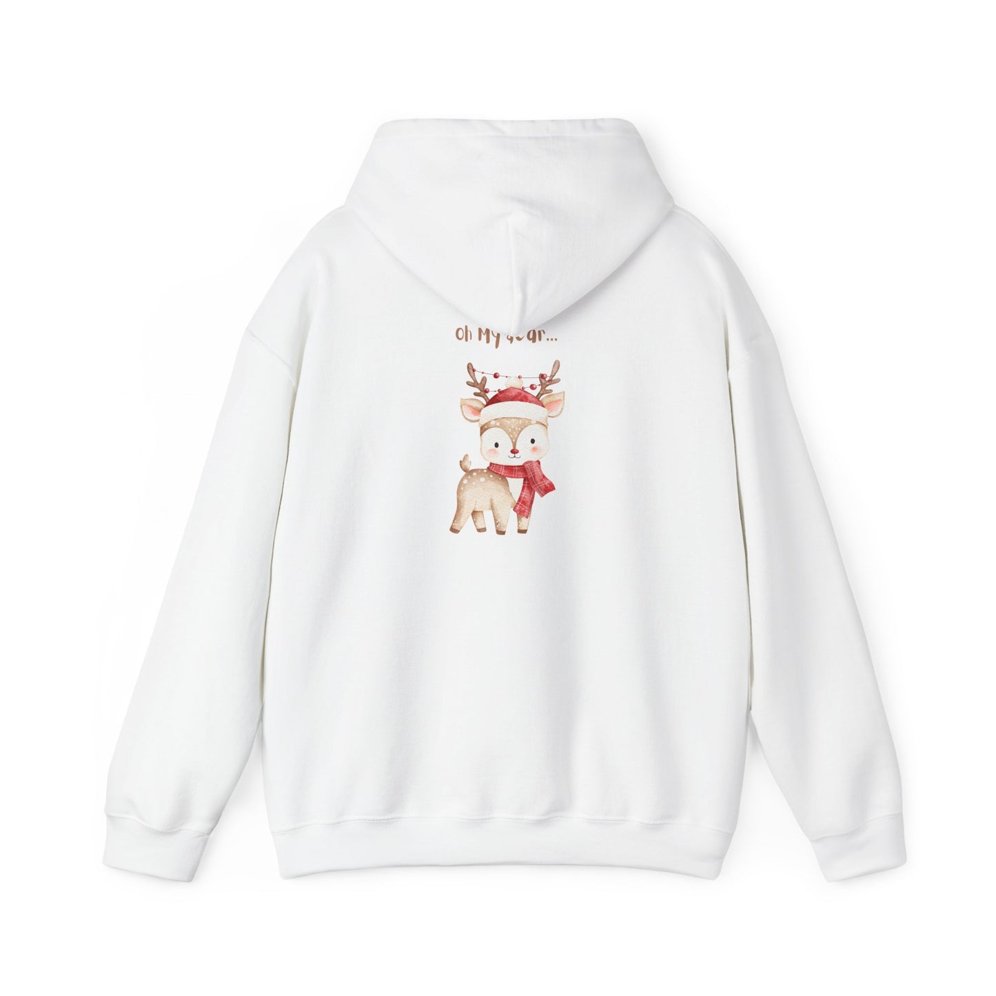 Cute Reindeer Pup Hoodie – "Oh My Deer" Holiday Graphic Sweatshirt