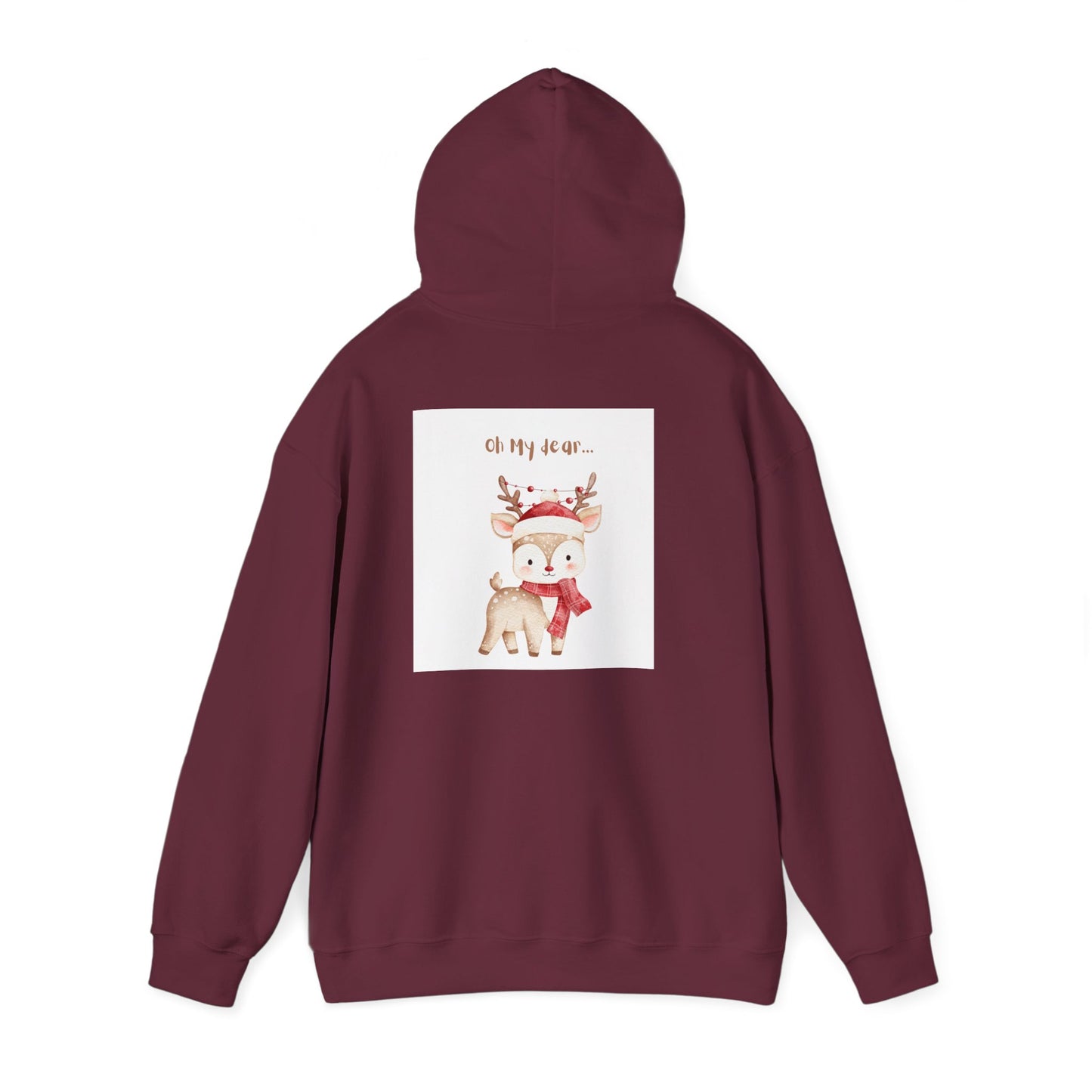 Cute Reindeer Pup Hoodie – "Oh My Deer" Holiday Graphic Sweatshirt