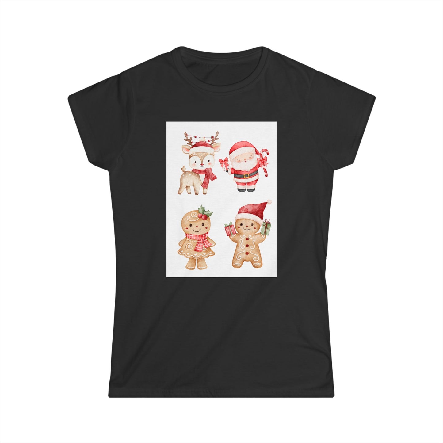 Christmas Cookie Crew Women's Tee — Cute Santa, Reindeer & Gingerbread Holiday Shirt