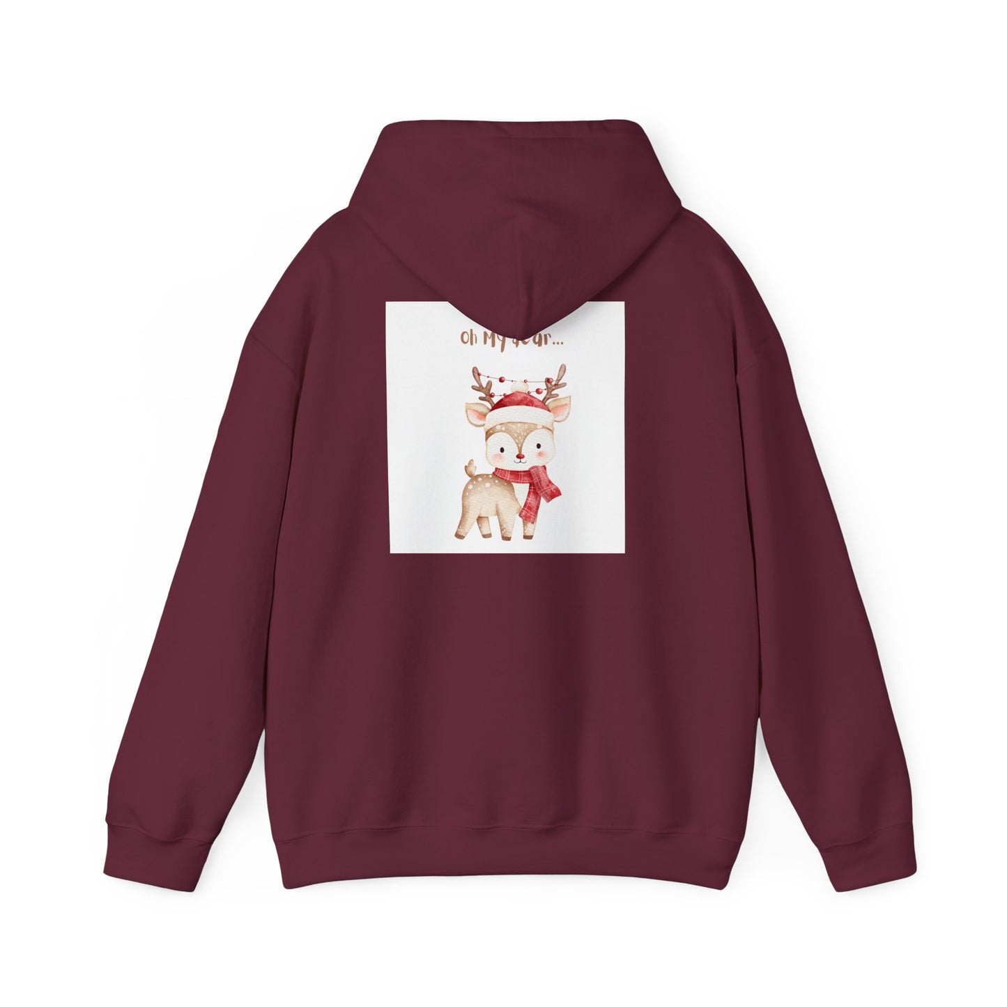 Cute Reindeer Pup Hoodie – "Oh My Deer" Holiday Graphic Sweatshirt