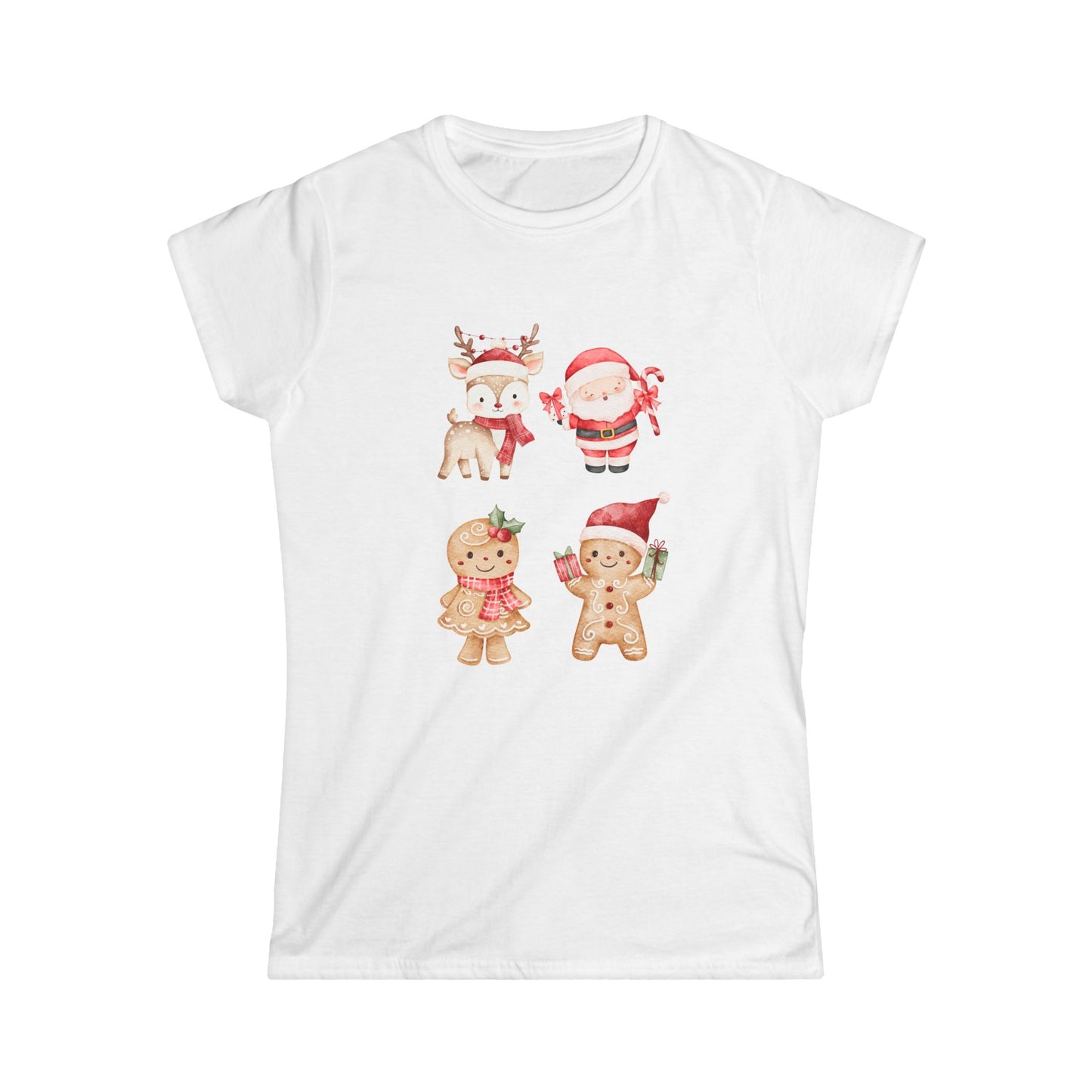 Christmas Cookie Crew Women's Tee — Cute Santa, Reindeer & Gingerbread Holiday Shirt